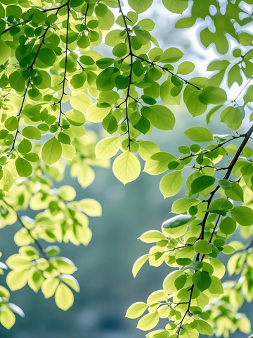 春天的阳光绿叶