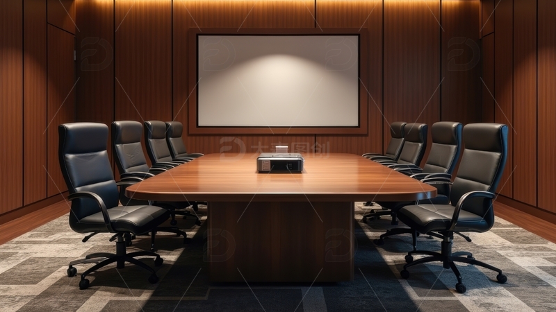 高清大图下载【趣麦麦图】沉稳木质风格会议室