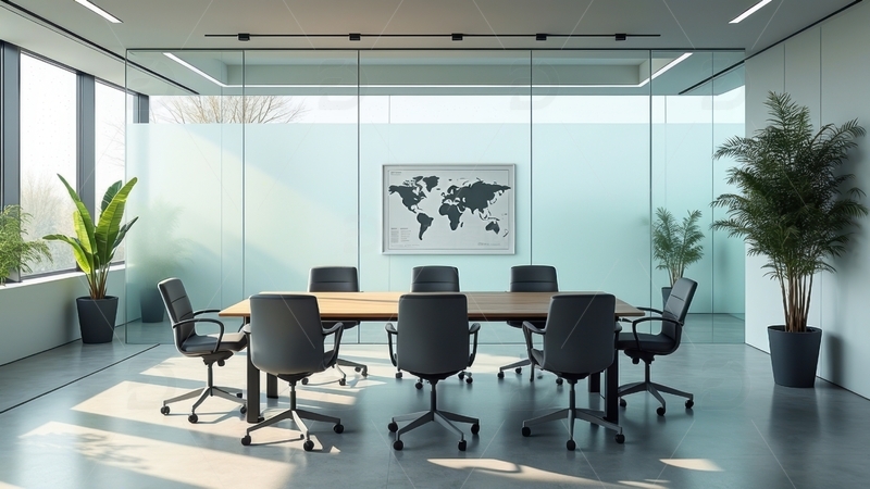 高清大图下载【趣麦麦图】现代简约玻璃墙会议室