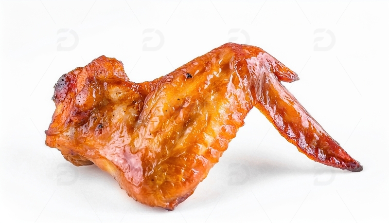 高清大图下载【趣麦麦图】白背景下的单只烤鸡翅