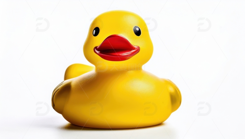 高清大图下载【趣麦麦图】白色背景的黄色橡皮鸭