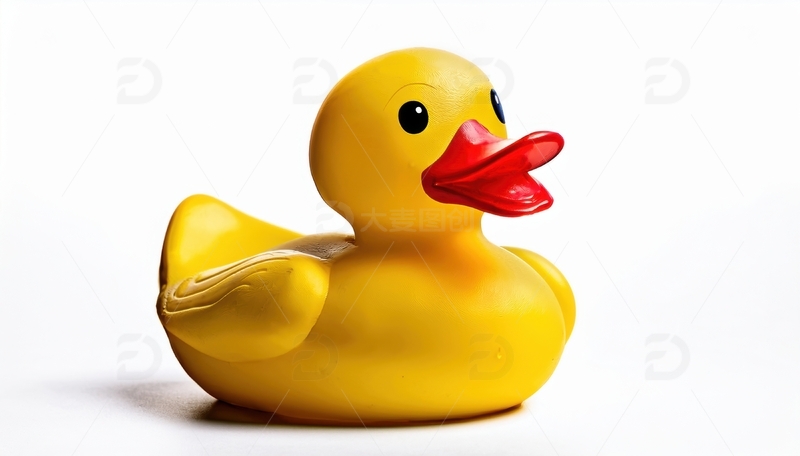 高清大图下载【趣麦麦图】白色背景的黄色橡皮鸭1