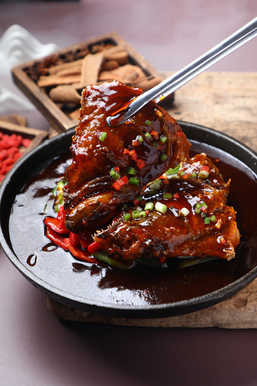 铁板鲽鱼头摄影图4