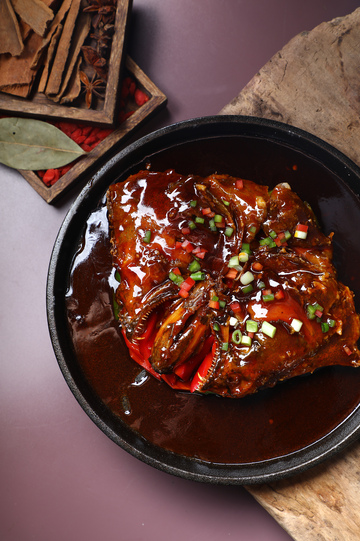 铁板鲽鱼头摄影图5