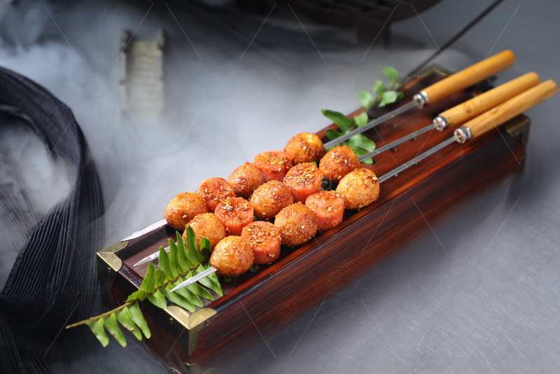 高清大图下载【趣麦麦图】虎皮鸟蛋烤串