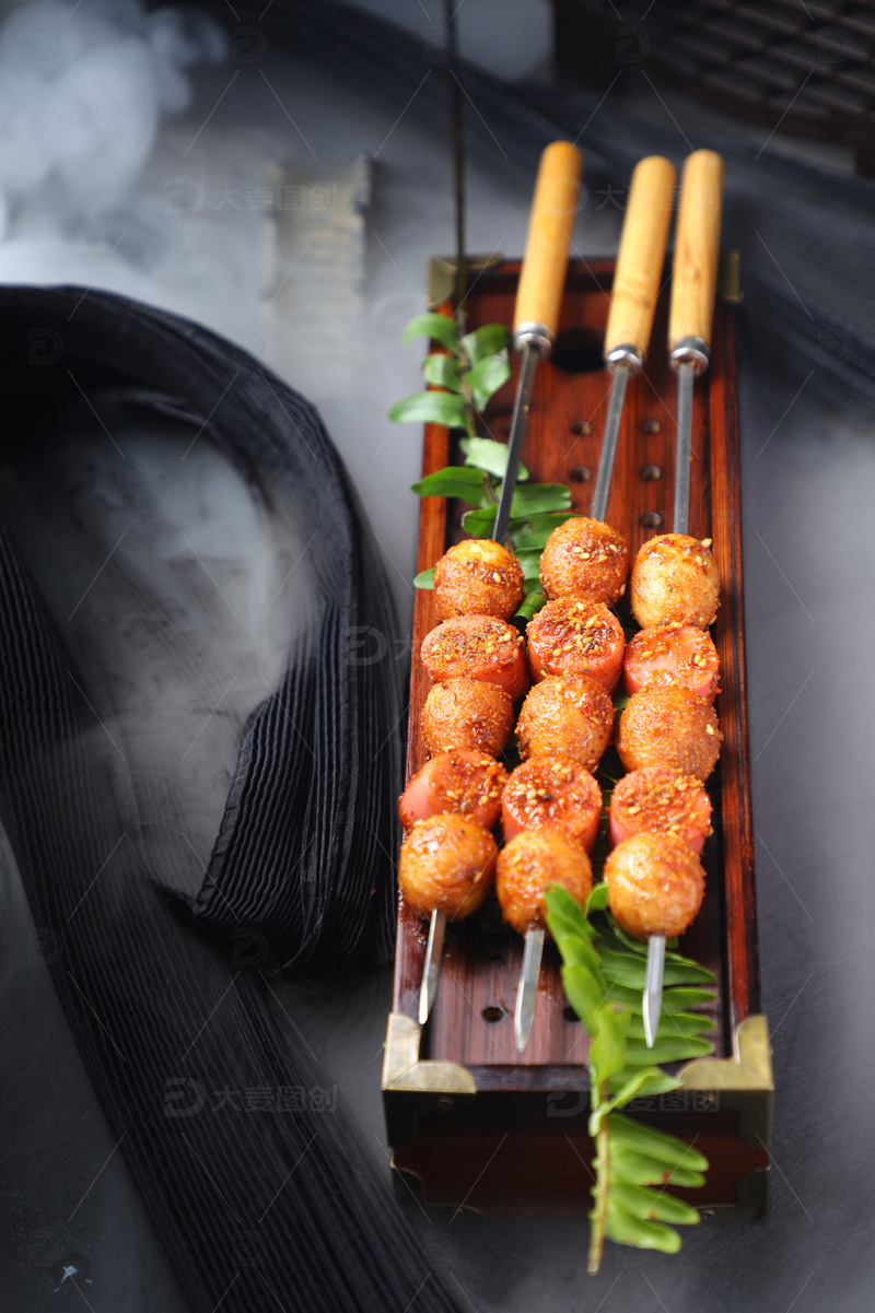 高清大图下载【趣麦麦图】虎皮鸟蛋烤串1