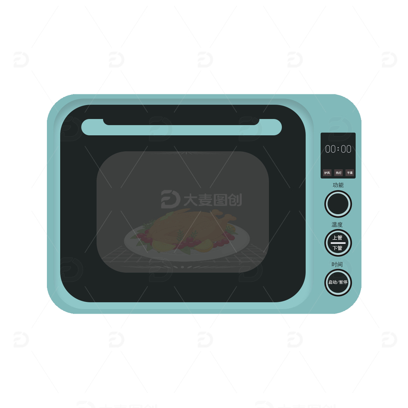源文件下载【趣麦麦图】家电烤箱元素
