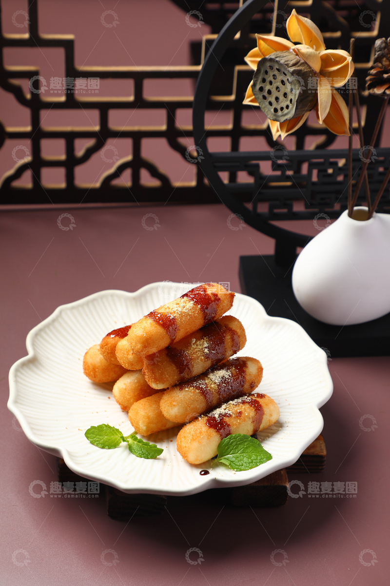 高清大图下载【趣麦麦图】红糖拉丝糍粑1