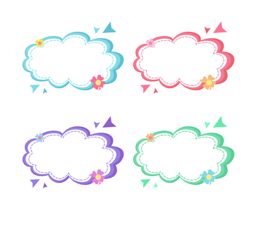 气泡方框对话框元素背景图