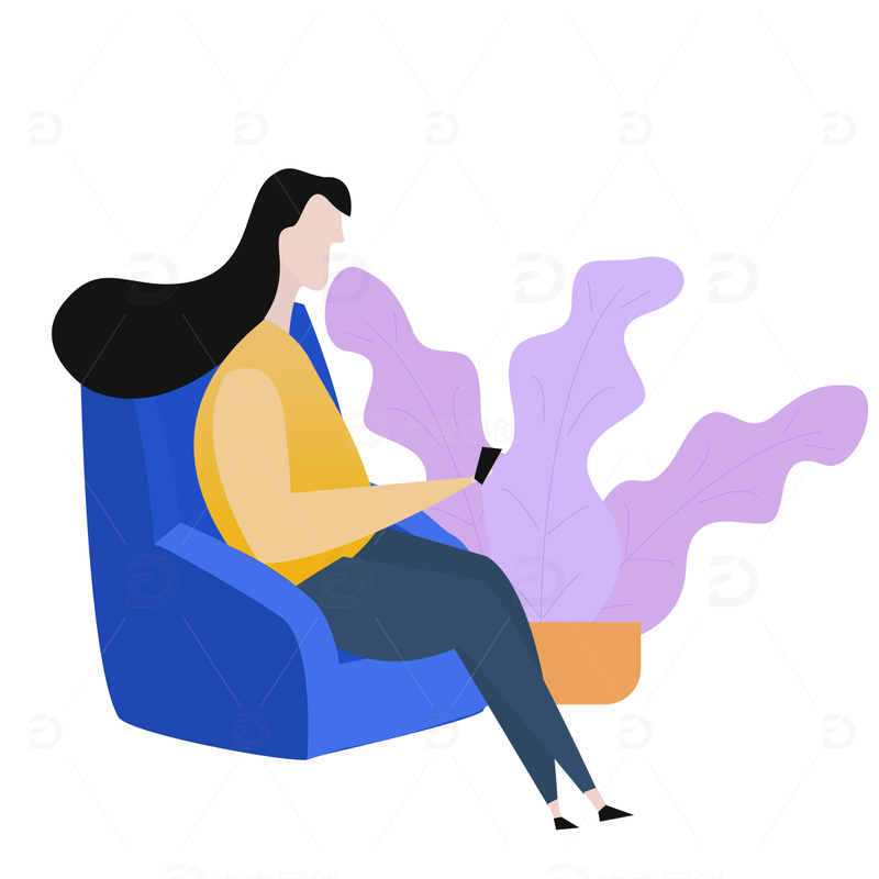 源文件下载【趣麦麦图】扁平人物元素背景图