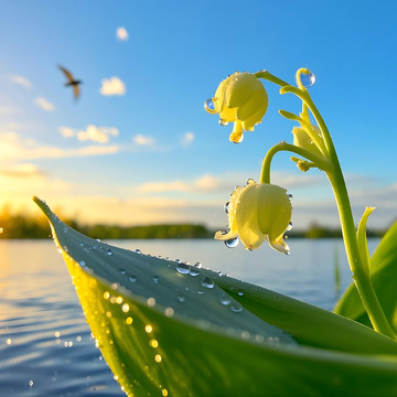 黄色铃兰花花朵