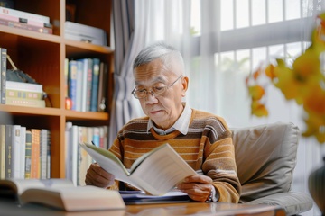 看书的一位老人