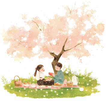 春天野餐免抠元素