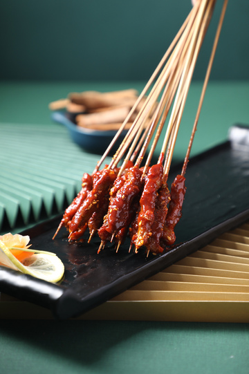 一把牛肉串烤串