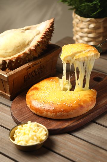 榴莲芝士饼摄影图2