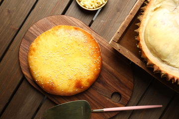 榴莲芝士饼摄影图4