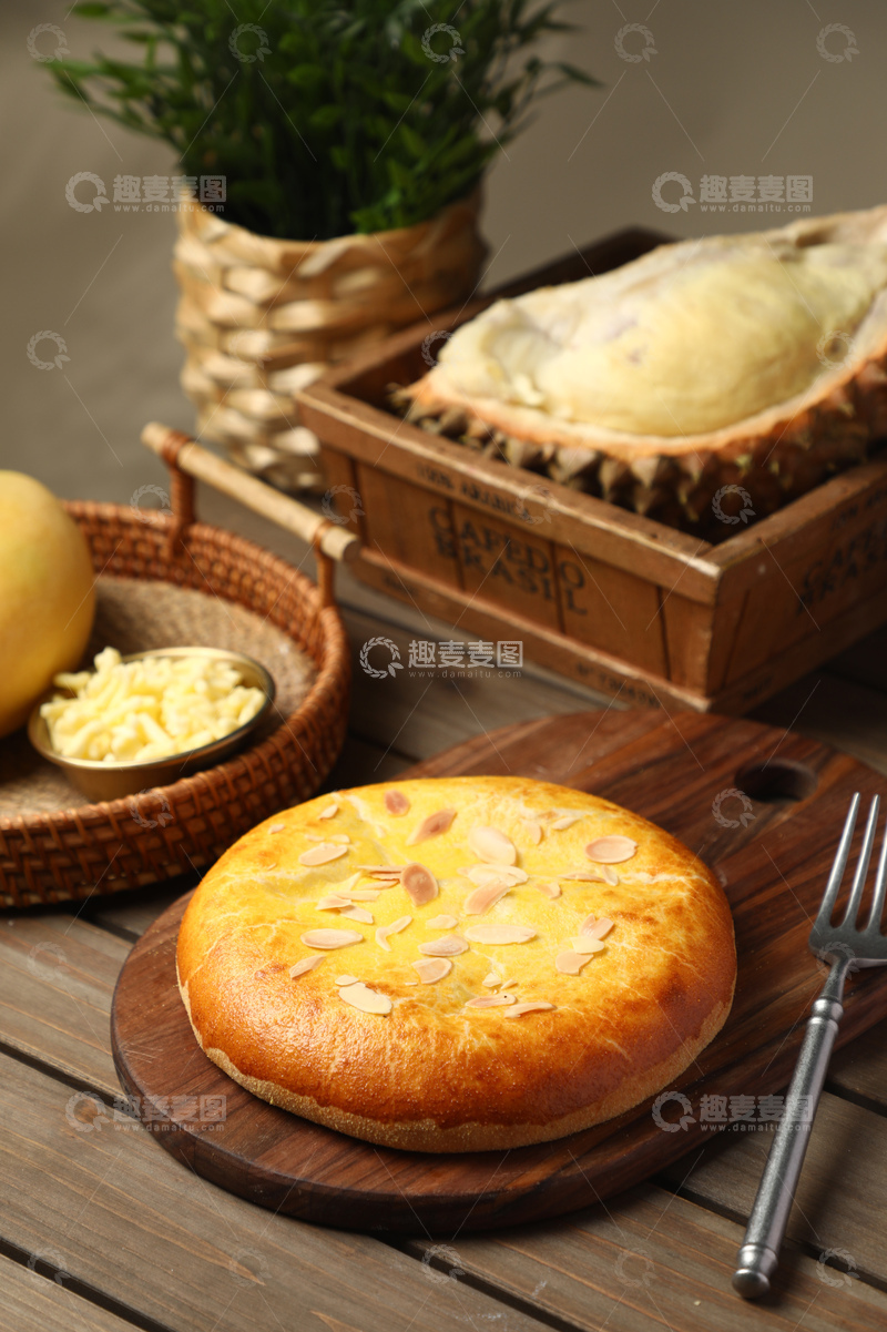 高清大图下载【趣麦麦图】榴莲芒果芝士饼3