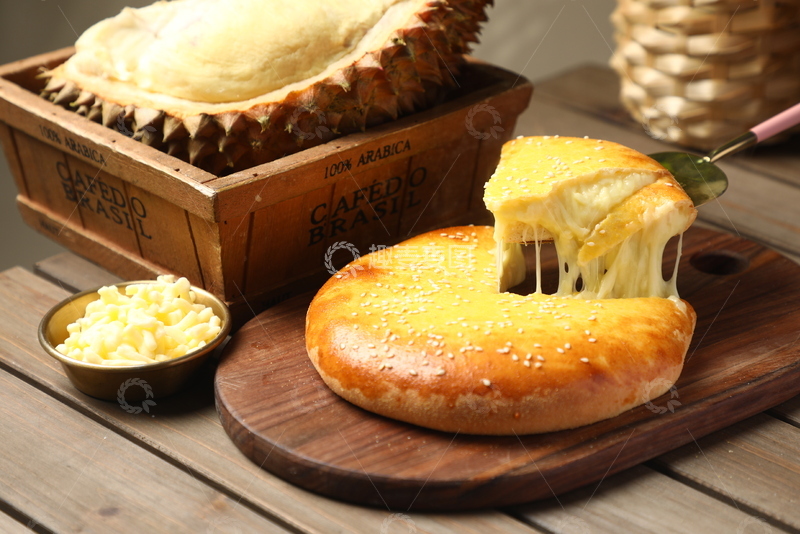 高清大图下载【趣麦麦图】榴莲芝士饼摄影图