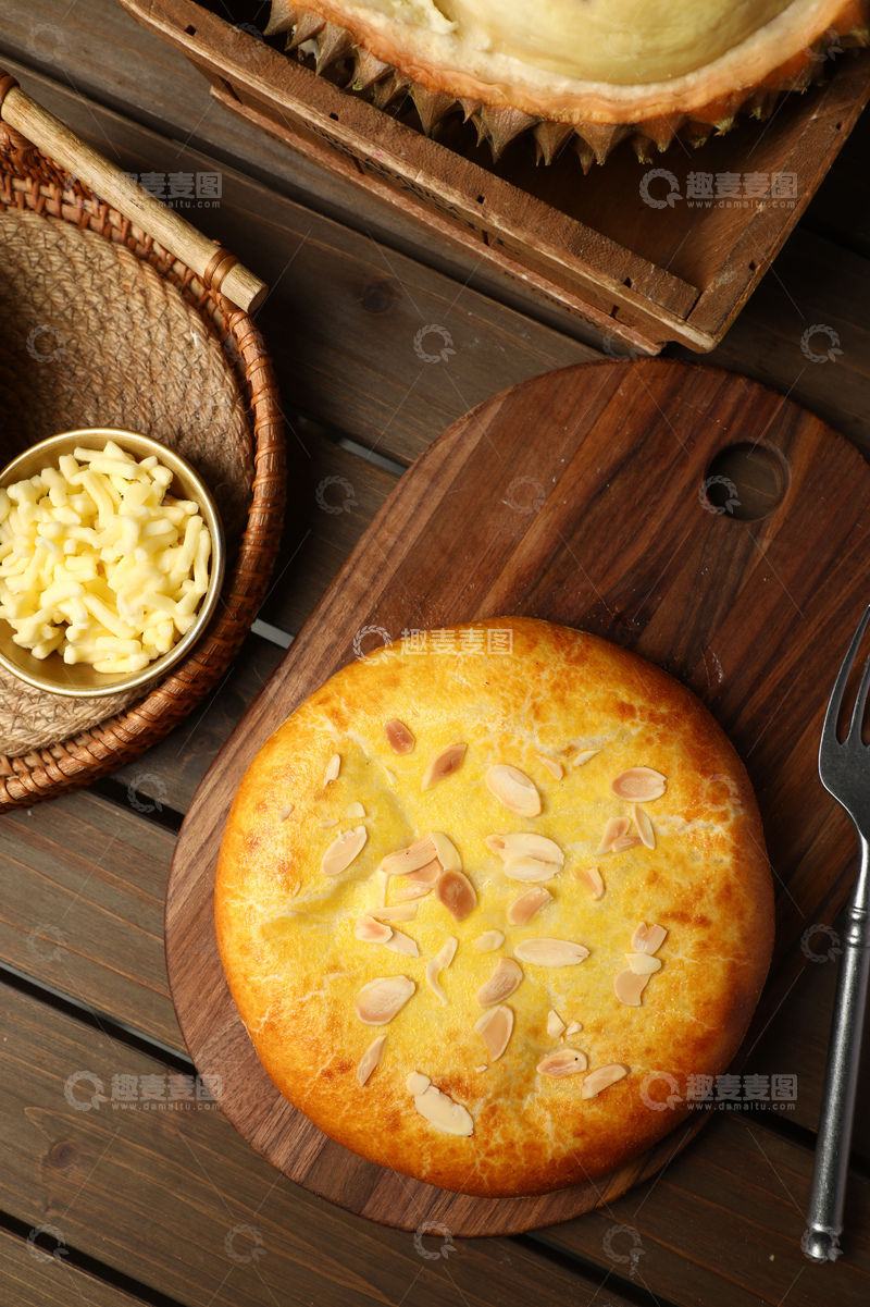 高清大图下载【趣麦麦图】榴莲芒果芝士饼