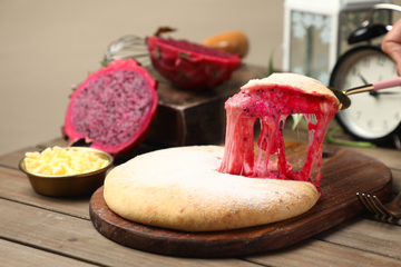 紫薯火龙果芝士饼