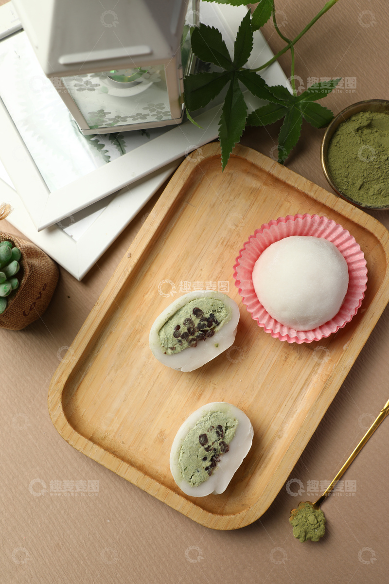 高清大图下载【趣麦麦图】抹茶雪丽糍甜品2