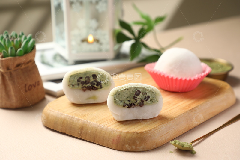 高清大图下载【趣麦麦图】-抹茶雪丽糍甜品3