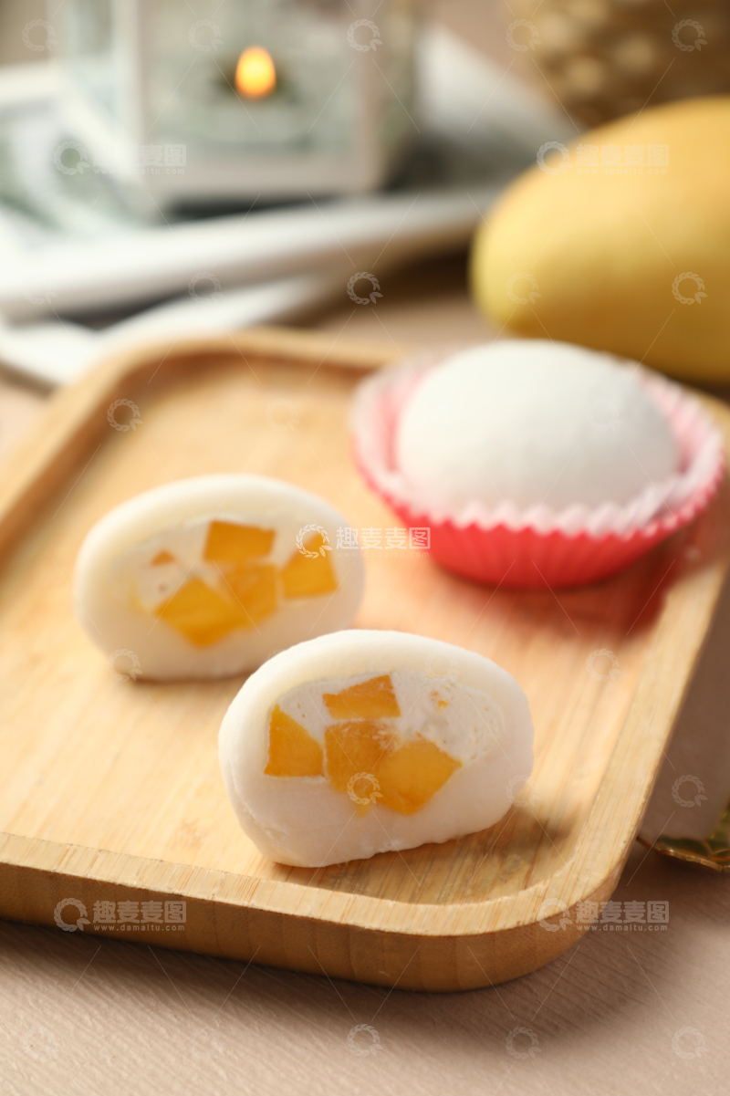 高清大图下载【趣麦麦图】芒果雪丽糍甜品1