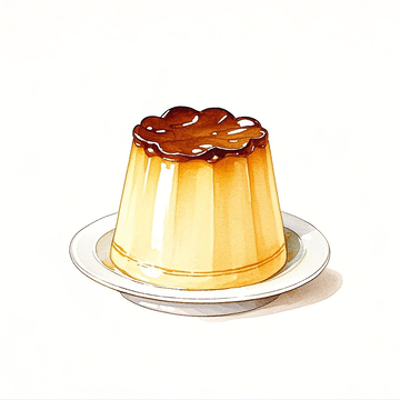 水彩手绘布丁素材