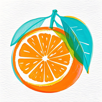 卡通手绘水彩橙子元素