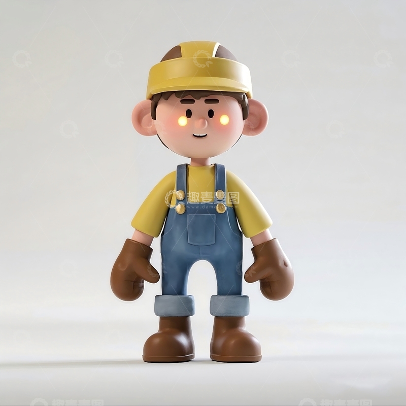 高清大图下载【趣麦麦图】卡通感劳动节工人图标元素1