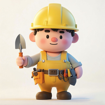 卡通感劳动节工人图标元素