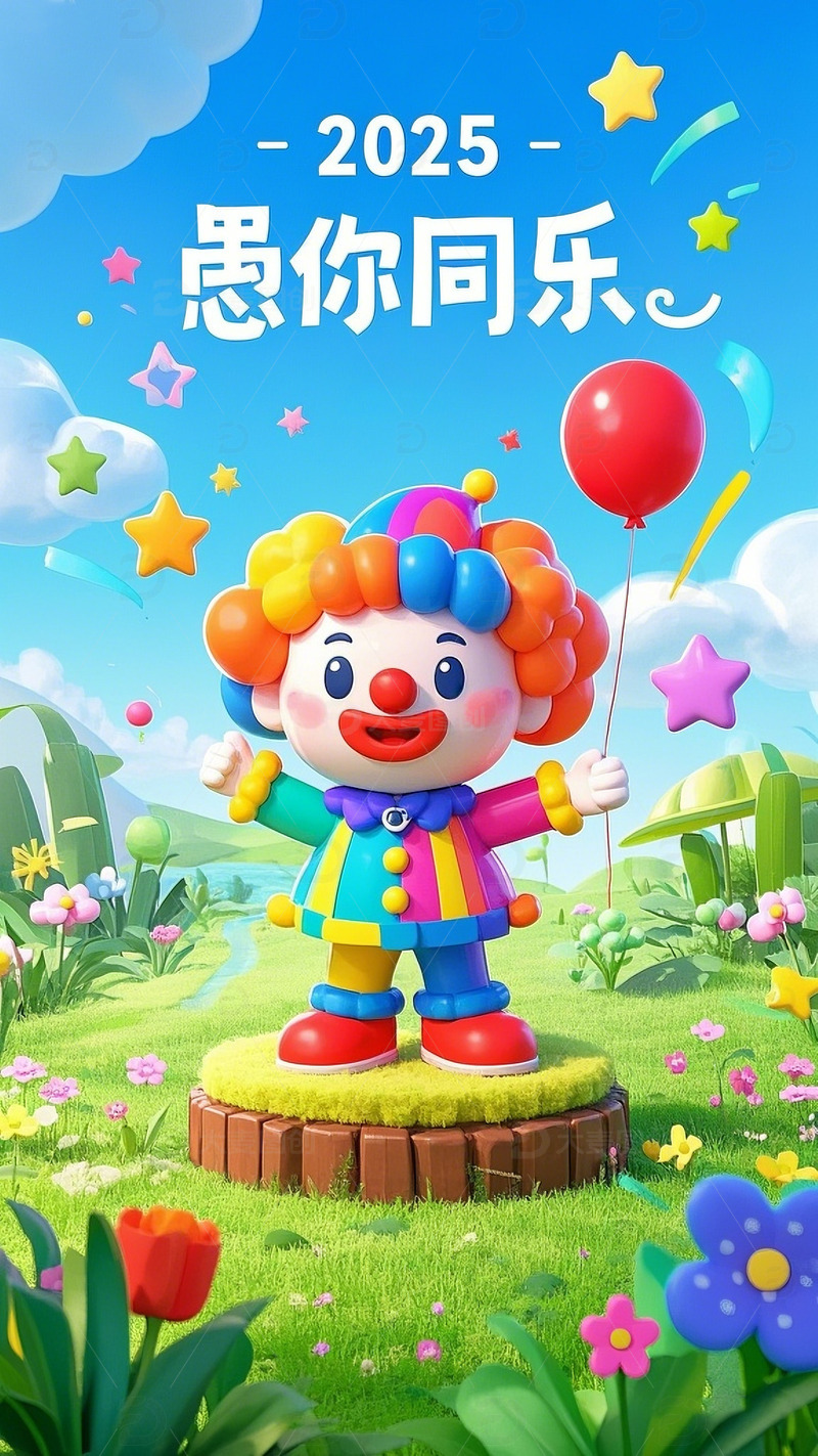 愚人节小清新风海报