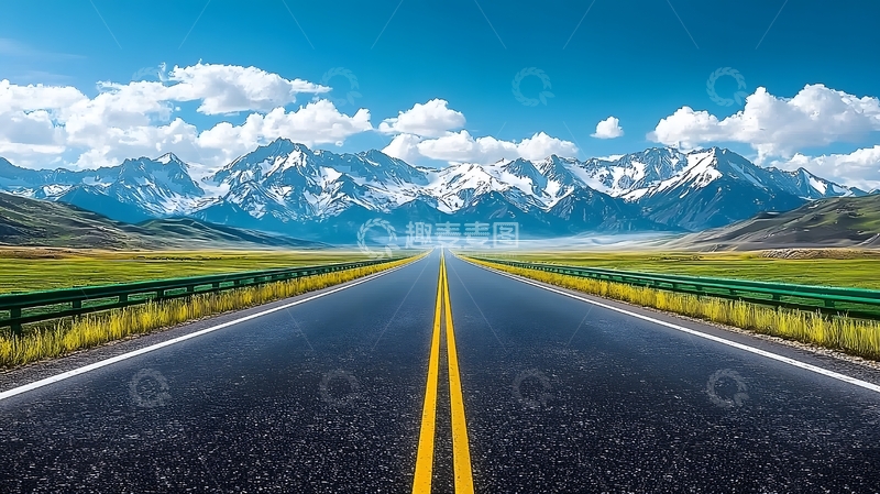 高清大图下载【趣麦麦图】笔直的高速公路