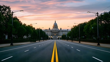 傍晚城市的道路1