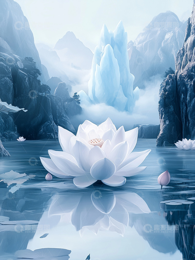 高清大图下载【趣麦麦图】唯美背景插画素材7