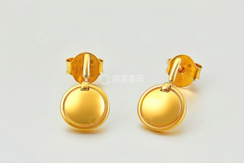 高清大图下载【趣麦麦图】一对黄金耳饰