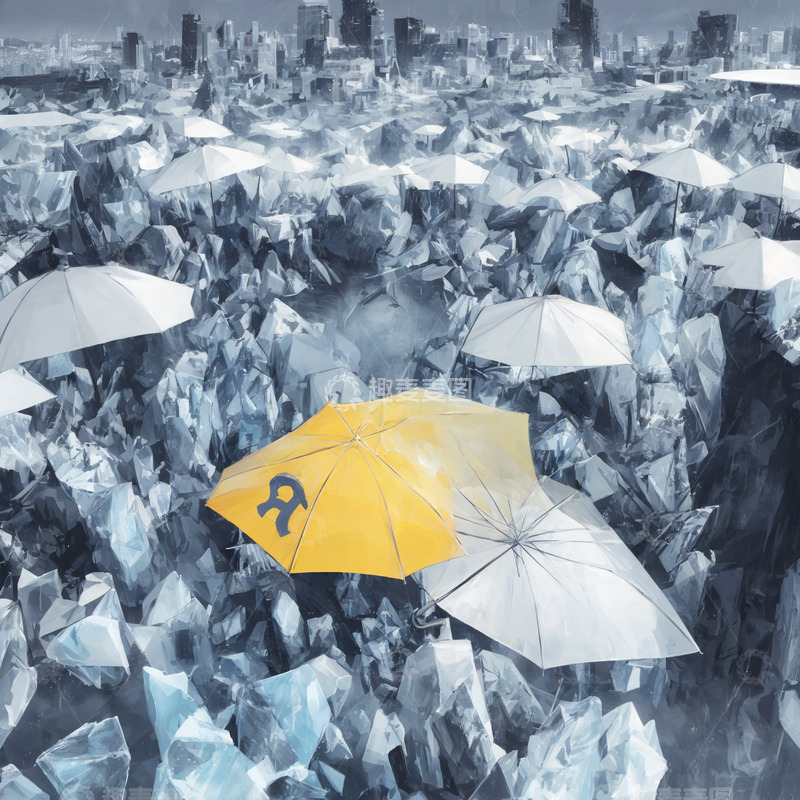 高清大图下载【趣麦麦图】特立独行的撑着黄色伞的人们