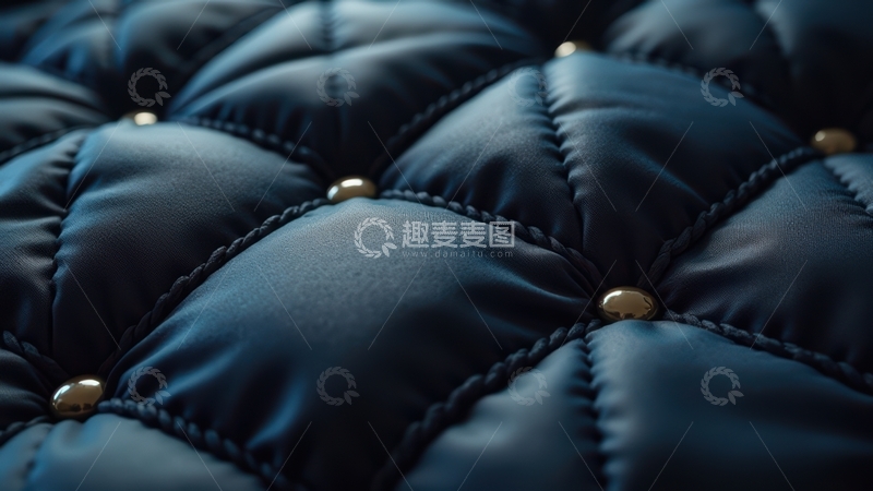 高清大图下载【趣麦麦图】-深蓝色绗缝皮革纹理