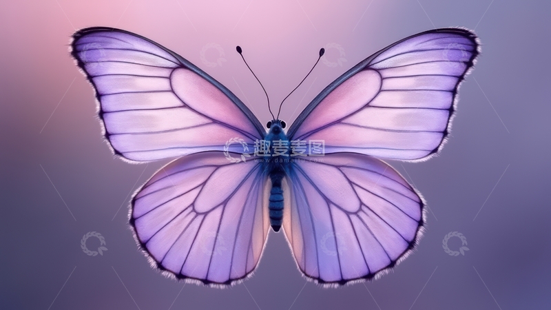高清大图下载【趣麦麦图】粉紫渐变蝴蝶1