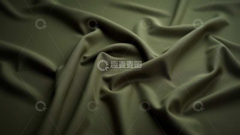 高清大图下载【趣麦麦图】-军绿色布料自然褶皱