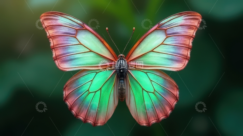 高清大图下载【趣麦麦图】彩翼蝴蝶展翅图