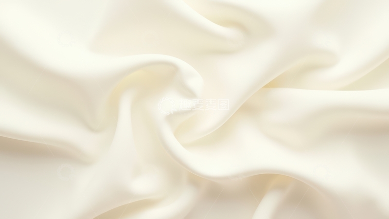 高清大图下载【趣麦麦图】米白色丝绸面料褶皱