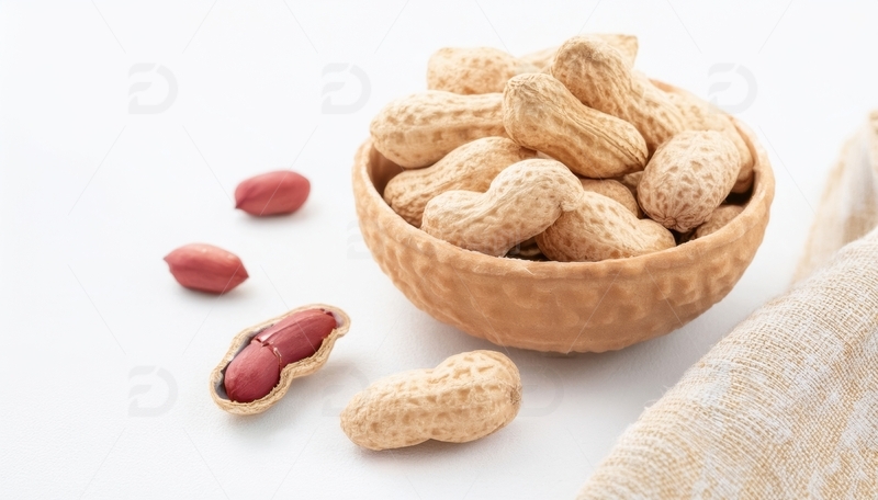 木碗装带壳花生场景