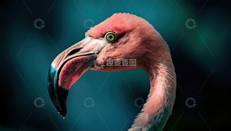 高清大图下载【趣麦麦图】火烈鸟特写之头部姿态