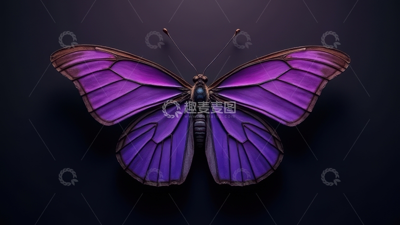 高清大图下载【趣麦麦图】紫色蝴蝶特写