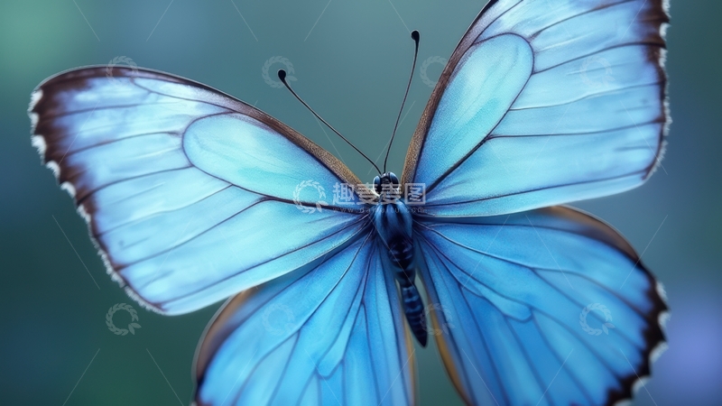 高清大图下载【趣麦麦图】淡蓝色蝴蝶特写