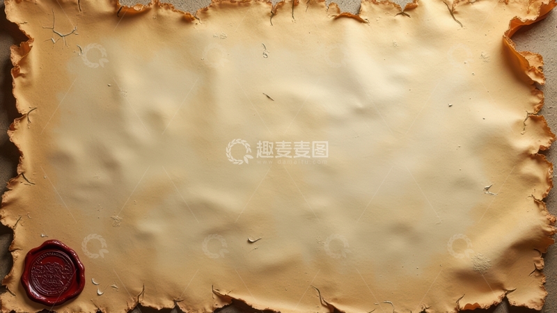 高清大图下载【趣麦麦图】带火漆印的旧纸张