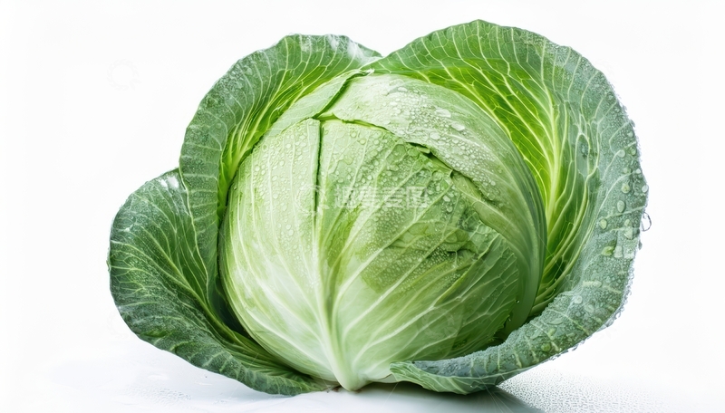 高清大图下载【趣麦麦图】白色背景的圆白菜1