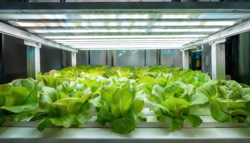 室内培育的生菜景观