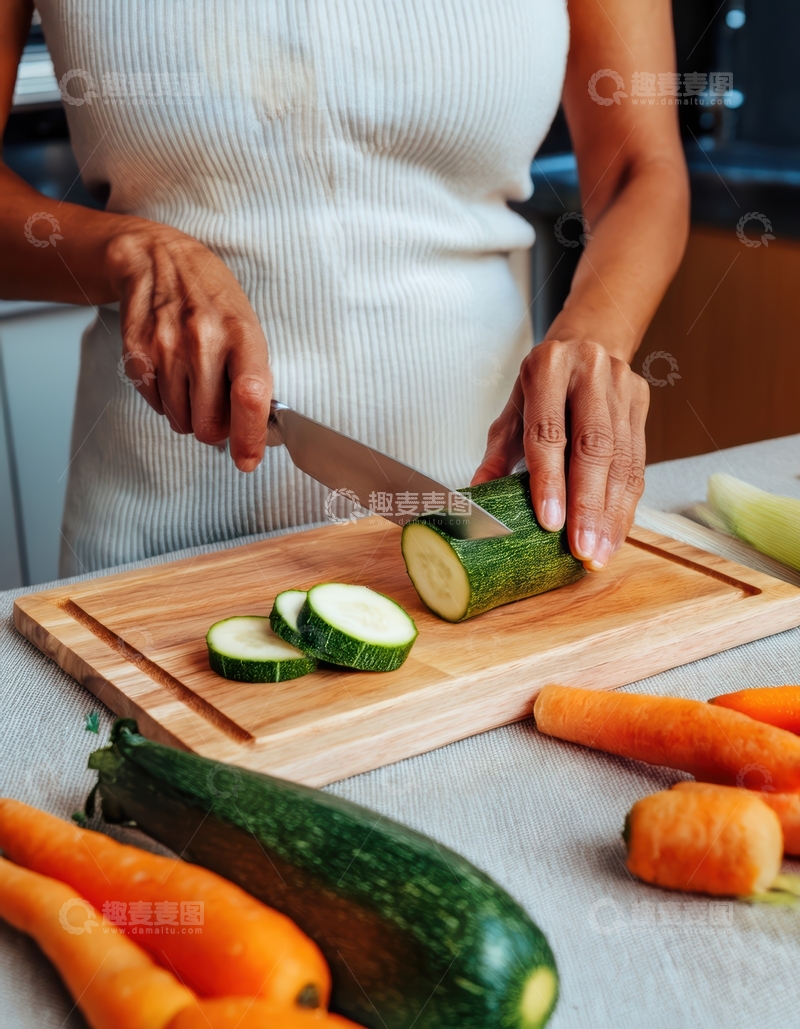 高清大图下载【趣麦麦图】人切西葫芦的场景